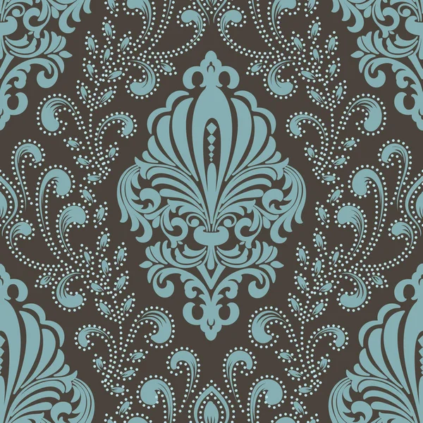 Wektor Damask Bezszwowy Element Wzorca Klasyczny Luksus Staromodny Ozdoba Damask — Wektor stockowy