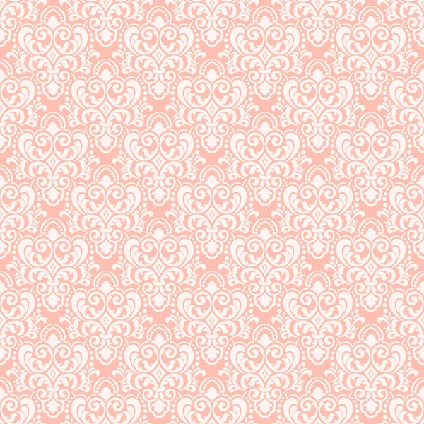 ベクトルダマスクシームレスパターンの背景 古典的な贅沢な昔ながらのダマスクの装飾 ロイヤルビクトリア朝の壁紙 テキスタイル ラッピング用シームレステクスチャ 絶妙な花のバロック様式のテンプレート — ストックベクタ