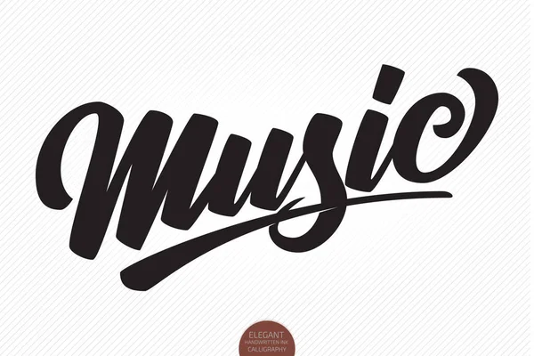 Música Letras Dibujadas Mano Musicales Vectoriales Elegante Caligrafía Manuscrita Moderna — Vector de stock