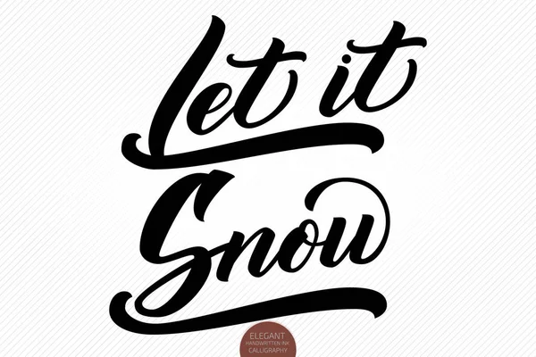 Frasi Calligrafia Natalizia Lettere Disegnate Mano Let Snow Elegante Calligrafia — Vettoriale Stock