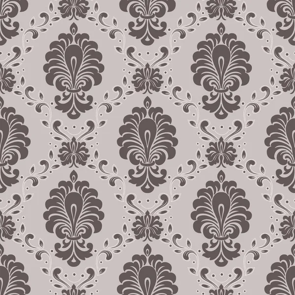 Vector Damassé Fond Motif Sans Couture Ornement Damassé Classique Luxe — Image vectorielle