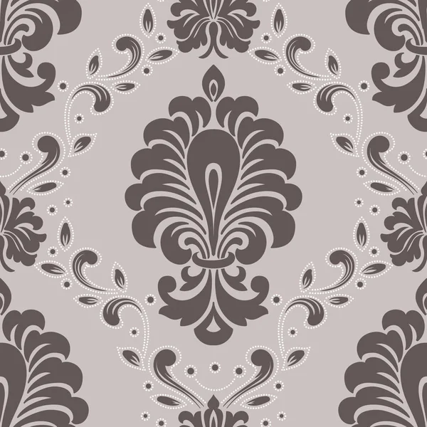 Vector Damast Naadloos Patroon Element Klassieke Luxe Ouderwetse Damast Ornament — Stockvector