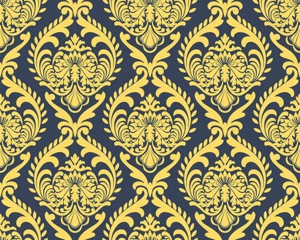 Vektör damask Dikişsiz desen arka plan. Klasik lüks eski moda damask süsleme, duvar kağıtları, tekstil, sarma için Kraliyet Viktorya Dikişsiz doku. Nefis çiçek Barok şablonu