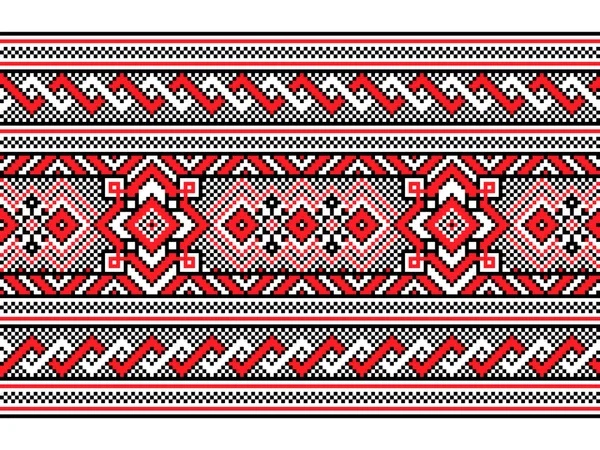 ウクライナの民俗シームレスなパターンの装飾のベクトルイラスト 民族の装飾品 境界要素 伝統的なウクライナの ベラルーシの民俗芸術は 刺繍パターンを編んだ Vyshyvanka — ストックベクタ