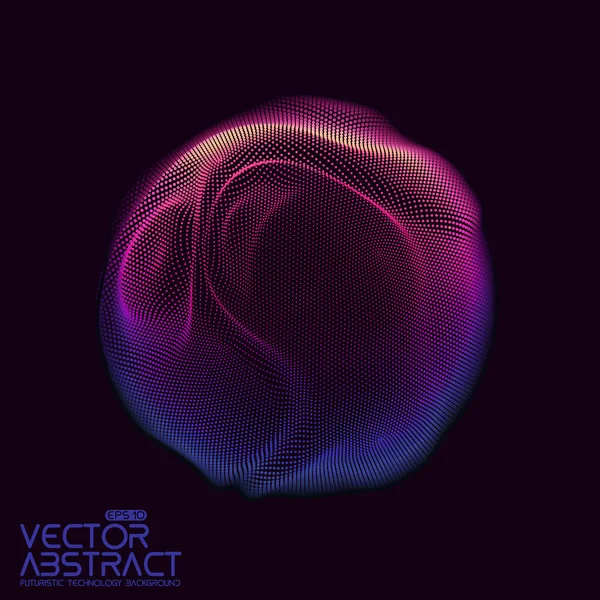 Vector Abstract Sphere Particles Points Array Futuristic Vector Illustration Technology — Stock Vector