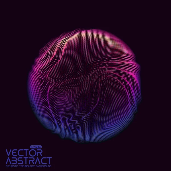 Vektorová Abstraktní Sféra Částic Bodové Pole Futuristická Vektorová Ilustrace Technologie — Stockový vektor