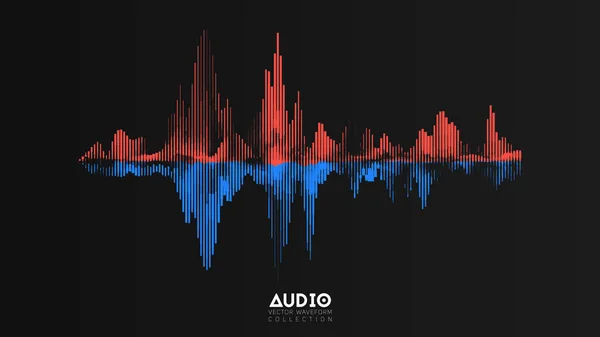 Vektorljud Från Vågorna Abstrakt Musik Vågor Svängning Futuristiska Ljud Våg — Stock vektor