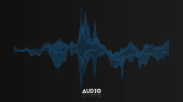 Onda Audio Vectorial Oscilación Abstracta Las Ondas Musicales Visualización Futurista — Vector de stock