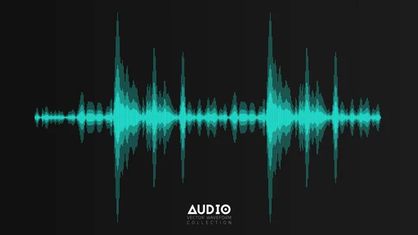 Vektor Echo Audio Signalweg Abstrakte Musikwellen Schwingen Futuristische Visualisierung Von — Stockvektor