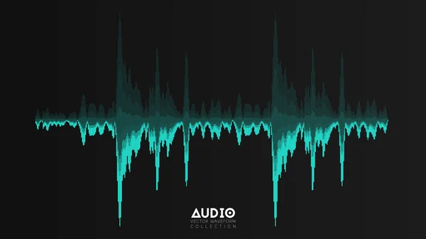Onda Audio Eco Vectorial Oscilación Abstracta Las Ondas Musicales Visualización — Vector de stock