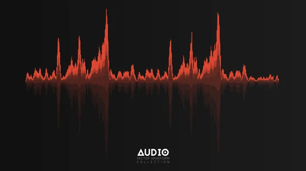 Onda Audio Eco Vectorial Oscilación Abstracta Las Ondas Musicales Visualización — Vector de stock