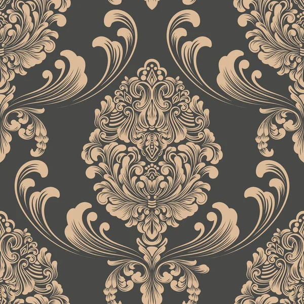 Wektor Damask Bezszwowy Element Wzorca Klasyczny Luksus Staromodny Ozdoba Damask — Wektor stockowy