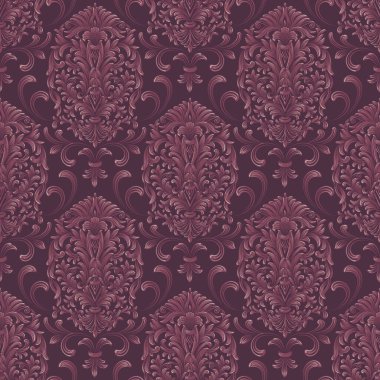 Vektör damask Dikişsiz desen arka plan. Klasik lüks eski moda damask süsleme, duvar kağıtları, tekstil, sarma için Kraliyet Viktorya Dikişsiz doku. Nefis çiçek Barok şablonu