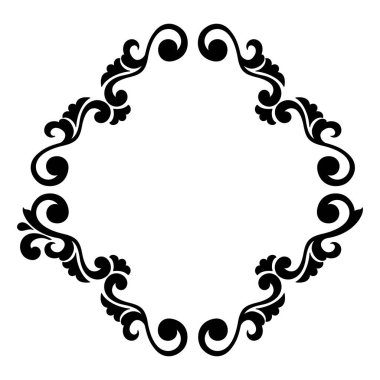 Vektör damaske elementi. İzole edilmiş, merkezi iltihaplanma. Klasik lüks, eski moda İspanyol süsü, duvar kağıtları, tekstil ve ambalaj için kraliyet Victoria dönemi kusursuz dokusu.