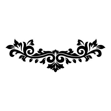 Vektör damaske elementi. İzole edilmiş, merkezi iltihaplanma. Klasik lüks, eski moda İspanyol süsü, duvar kağıtları, tekstil ve ambalaj için kraliyet Victoria dönemi kusursuz dokusu.