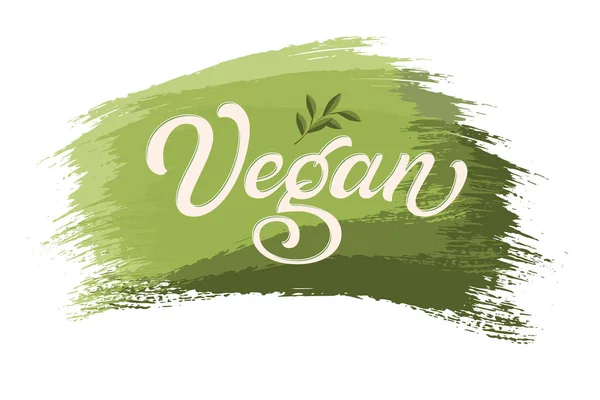 Met Hand Getekend Vegan Een Penseelstreek Vector Inkt Illustratie Typografie — Stockvector