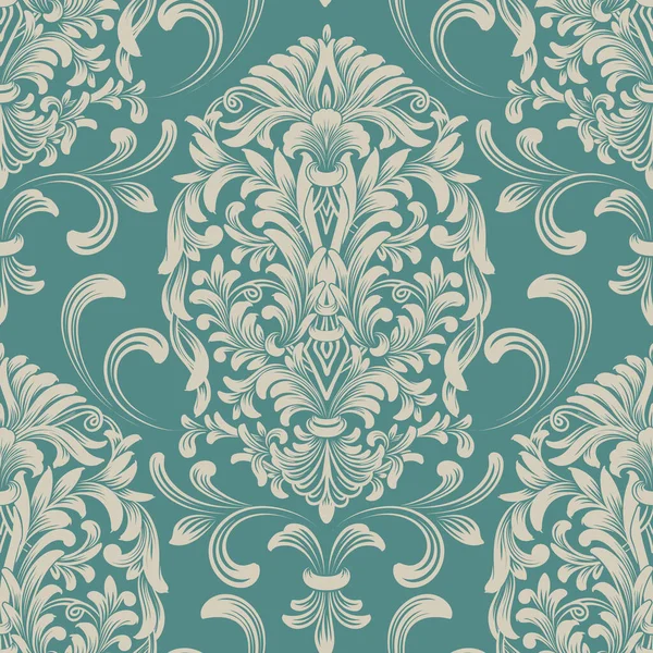 Wektor Damask Bezszwowy Element Wzorca Klasyczny Luksus Staromodny Ozdoba Damask — Wektor stockowy