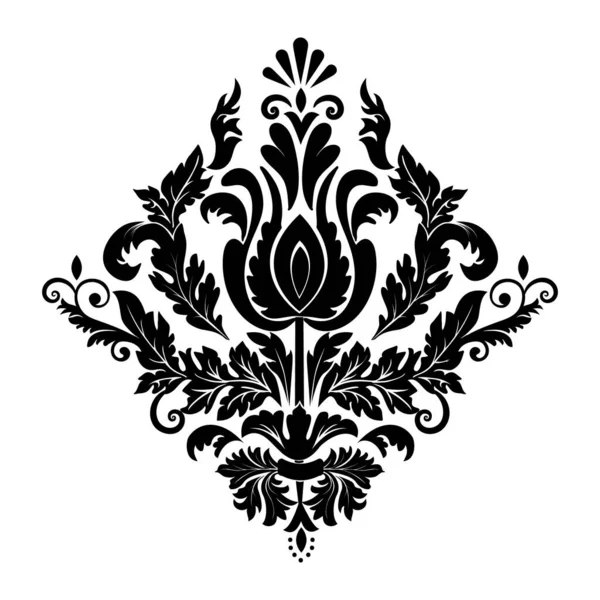 Damaszt Vektor Elem Elszigetelt Damask Central Illik Klasszikus Luxus Régimódi — Stock Vector