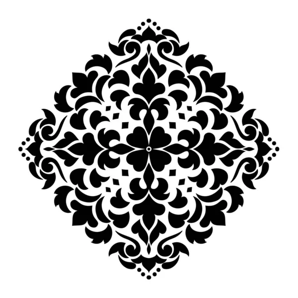 Vektör damaske elementi. İzole edilmiş, merkezi iltihaplanma. Klasik lüks, eski moda İspanyol süsü, duvar kağıtları, tekstil ve ambalaj için kraliyet Victoria dönemi kusursuz dokusu.