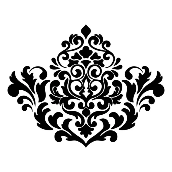 Vektör damaske elementi. İzole edilmiş, merkezi iltihaplanma. Klasik lüks, eski moda İspanyol süsü, duvar kağıtları, tekstil ve ambalaj için kraliyet Victoria dönemi kusursuz dokusu.