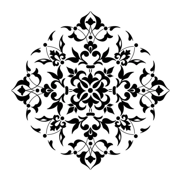 Vektör damaske elementi. İzole edilmiş, merkezi iltihaplanma. Klasik lüks, eski moda İspanyol süsü, duvar kağıtları, tekstil ve ambalaj için kraliyet Victoria dönemi kusursuz dokusu.