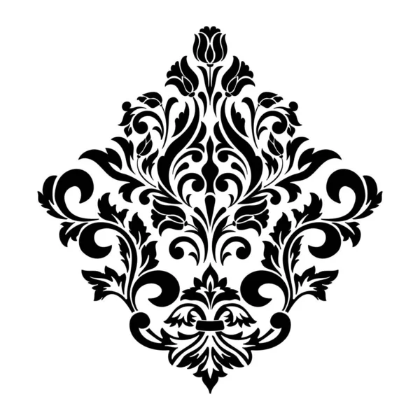 Vector Damask Element Isolated Damask Central Illistration Classical Luxury Old — Stock Vector