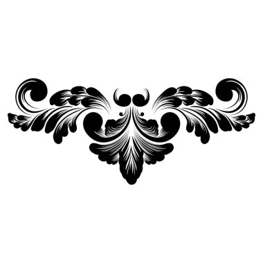 Vektör damaske elementi. İzole edilmiş, merkezi iltihaplanma. Klasik lüks, eski moda İspanyol süsü, duvar kağıtları, tekstil ve ambalaj için kraliyet Victoria dönemi kusursuz dokusu.