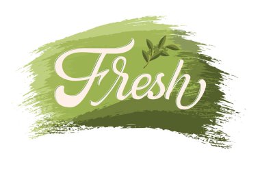 El çizimi, fırça darbesine taze harf. Vektör Mürekkebi çizimi. Beyaz arka planda tipografi posteri. Kartlar, davetiyeler, baskılar vs. için organik, doğal tasarım şablonu