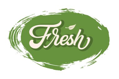 El çizimi, fırça darbesine taze harf. Vektör Mürekkebi çizimi. Beyaz arka planda tipografi posteri. Kartlar, davetiyeler, baskılar vs. için organik, doğal tasarım şablonu