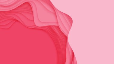 Kağıt kesiği şekilli 3 boyutlu vektör arkaplanı. Renkli kırmızı oyma sanatı. Kağıt ustası Antilop kanyon manzarası. Yumuşak renkleri var. İş sunumları ve el ilanları için minimalist tasarım