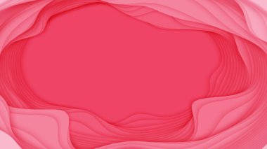 Kağıt kesiği şekilli 3 boyutlu vektör arkaplanı. Renkli kırmızı oyma sanatı. Kağıt ustası Antilop kanyon manzarası. Yumuşak renkleri var. İş sunumları ve el ilanları için minimalist tasarım