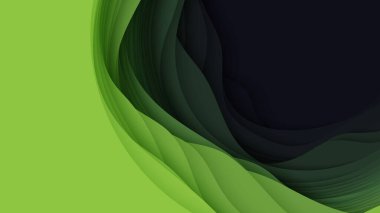 Kağıt kesiği şekilli 3 boyutlu vektör arkaplanı. Renkli yeşil oyma sanatı. Kağıt ustası Antilop kanyon manzarası. Yumuşak renkleri var. İş sunumları ve el ilanları için minimalist tasarım