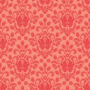 Vektör damask Dikişsiz desen arka plan. Klasik lüks eski moda damask süsleme, duvar kağıtları, tekstil, sarma için Kraliyet Viktorya Dikişsiz doku. Nefis çiçek Barok şablonu