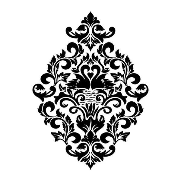 ベクトル ダマスク エレメント 孤立したダマスク中央のイラスト 古典的な豪華な昔ながらのダマスク装飾 ラッピングのための王室の勝利者シームレスなテクスチャ — ストックベクタ
