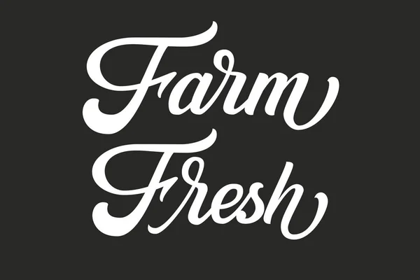Ручное Рисование Букв Farm Fresh Векторные Чернила Типографический Плакат Черном — стоковый вектор