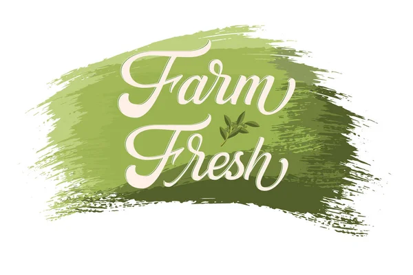 Handritade Bokstäver Farm Fresh Penseldrag Vektorbläckillustration Typografi Affisch Vit Bakgrund — Stock vektor