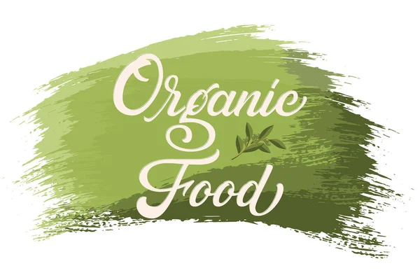 Letras Dibujadas Mano Organic Food Trazo Pincel Ilustración Tinta Vectorial — Archivo Imágenes Vectoriales