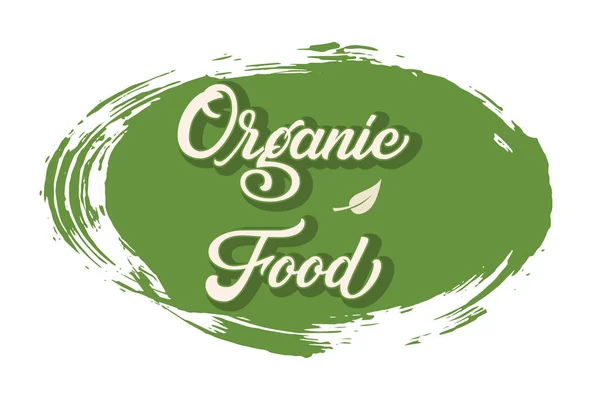 Handgetekende Letters Organic Food Een Penseelstreek Vector Inkt Illustratie Typografie — Stockvector