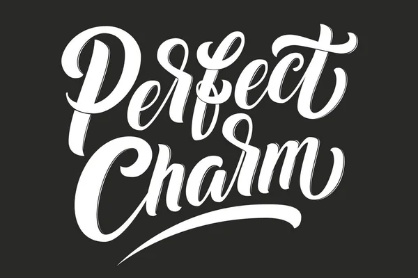 Ручной Рисунок Буквы Perfect Charm Контуром Элегантная Современная Рукописная Каллиграфия — стоковый вектор