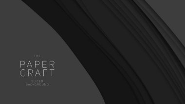 Kağıt kesiği şekilli 3 boyutlu vektör arkaplanı. Koyu oyma sanatı. Gradyan solgunluk renkleri olan kağıt işçiliği manzarası. İş sunumları, el ilanları, posterler için minimal tasarım düzeni