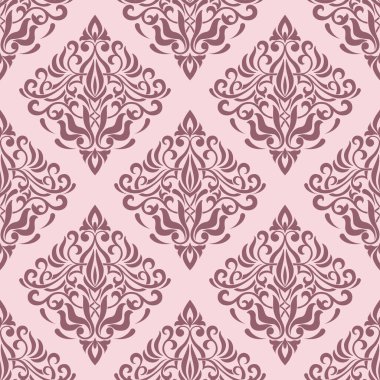 Vektör damask Dikişsiz desen arka plan. Klasik lüks eski moda damask süsleme, duvar kağıtları, tekstil, sarma için Kraliyet Viktorya Dikişsiz doku. Nefis çiçek Barok şablonu.