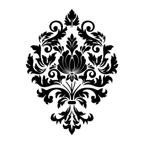 ベクトル ダマスク エレメント 孤立したダマスク中央のイラスト 古典的な豪華な昔ながらのダマスク装飾 ラッピングのための王室の勝利者シームレスなテクスチャ — ストックベクタ