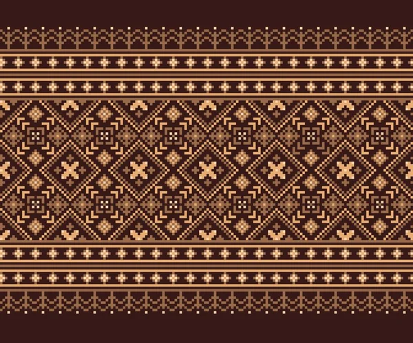 Vector Illustration Ukrainian Folk Seamless Pattern Ornament Ethnic Ornament Border — Stock Vector