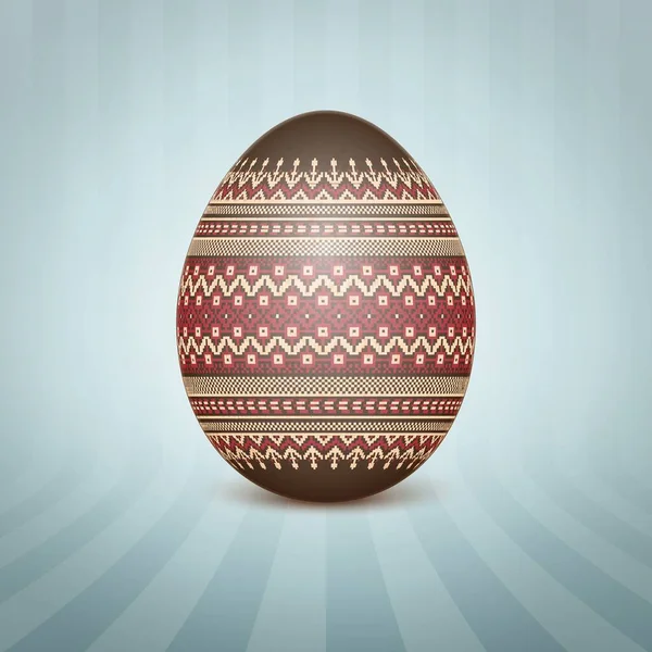 Huevo Pascua Con Ornamento Patrón Popular Ucraniano Vector Aislado Realista — Vector de stock