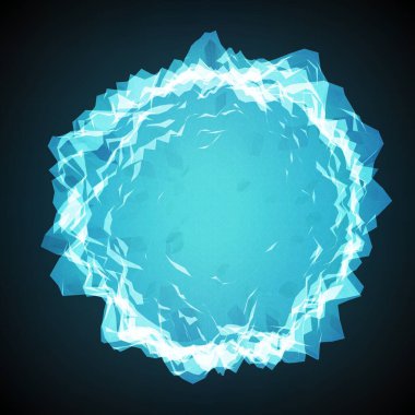 Soyut vektör çokgen siber küre. Üçgen küresel ağ arka planı. Parlayan parçacıklar ve çokgenlerden oluşan 3 boyutlu fütüristik bir küre. Dijital sıçrama. UI ya da HUD ögesi.