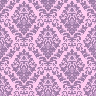 Vektör damask Dikişsiz desen arka plan. Klasik lüks eski moda damask süsleme, duvar kağıtları, tekstil, sarma için Kraliyet Viktorya Dikişsiz doku. Nefis çiçek Barok şablonu.