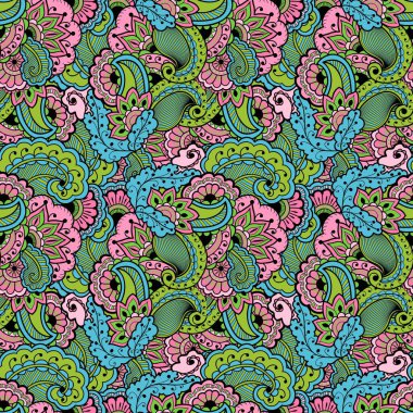 Vektör çiçek desensiz arkaplan. Arkaplan için zarif bir doku. Klasik lüks, eski moda çiçek süsü. Duvar kağıtları, tekstil ve ambalaj için pürüzsüz kumaş..