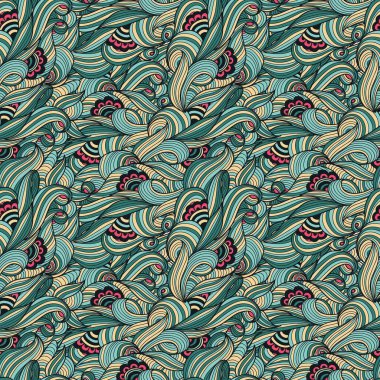 Vektör çiçek desensiz arkaplan. Arkaplan için zarif bir doku. Klasik lüks, eski moda çiçek süsü. Duvar kağıtları, tekstil ve ambalaj için pürüzsüz kumaş..