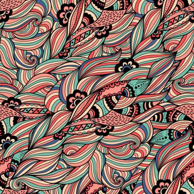 Vektör çiçek desensiz arkaplan. Arkaplan için zarif bir doku. Klasik lüks, eski moda çiçek süsü. Duvar kağıtları, tekstil ve ambalaj için pürüzsüz kumaş..