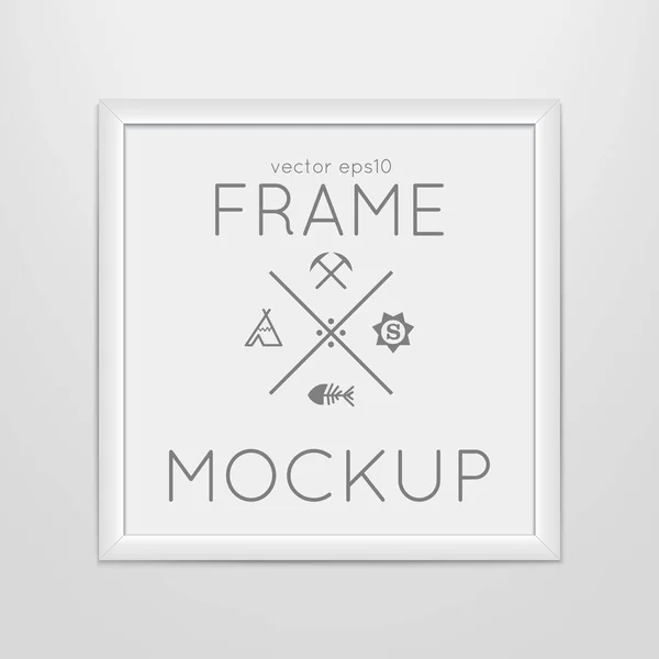 Vector Template Square Frame Poster Placed Interior Mockup Your Posters — Stock Vector